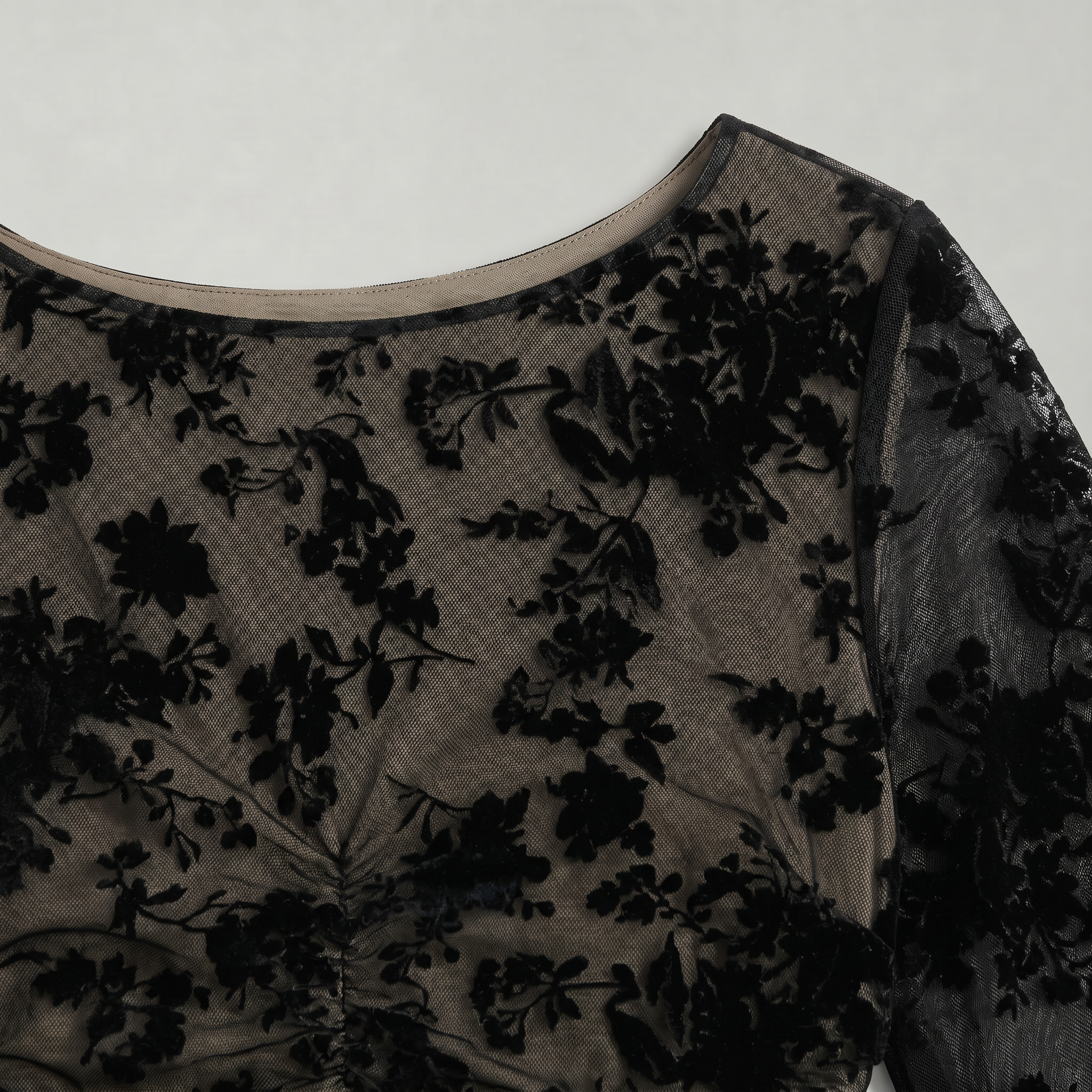 Women’s Black Lace Midi Dress - Long Sleeve Fitted Fit