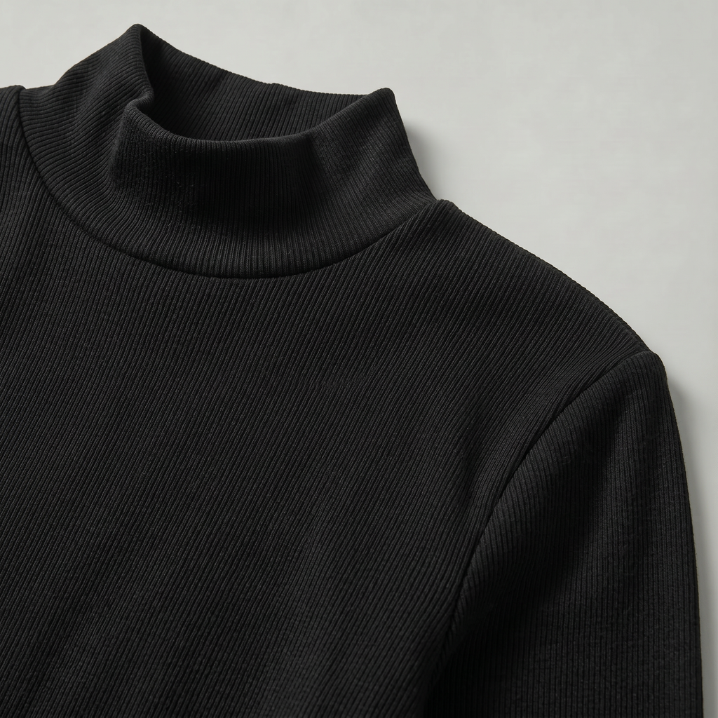 Women’s Black Turtleneck Maxi Dress - Long Sleeve Bodycon Fit