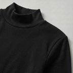 Women’s Black Turtleneck Maxi Dress - Long Sleeve Bodycon Fit
