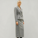 Women’s Tailored Blazer & Long Skirt Set - Elegant Slim Fit Two Piece Suit