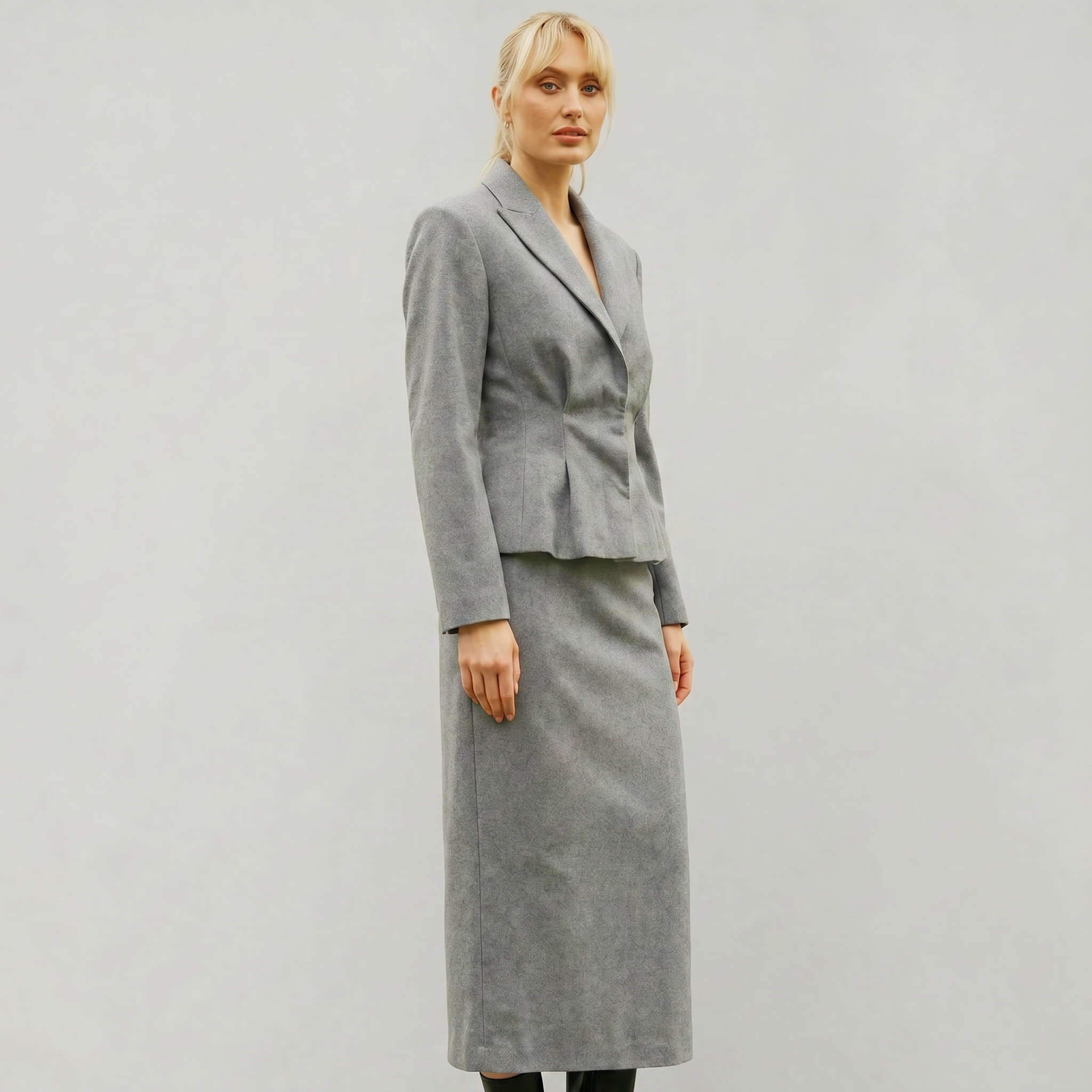 Women’s Tailored Blazer & Long Skirt Set - Elegant Slim Fit Two Piece Suit