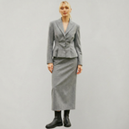 Women’s Tailored Blazer & Long Skirt Set - Elegant Slim Fit Two Piece Suit