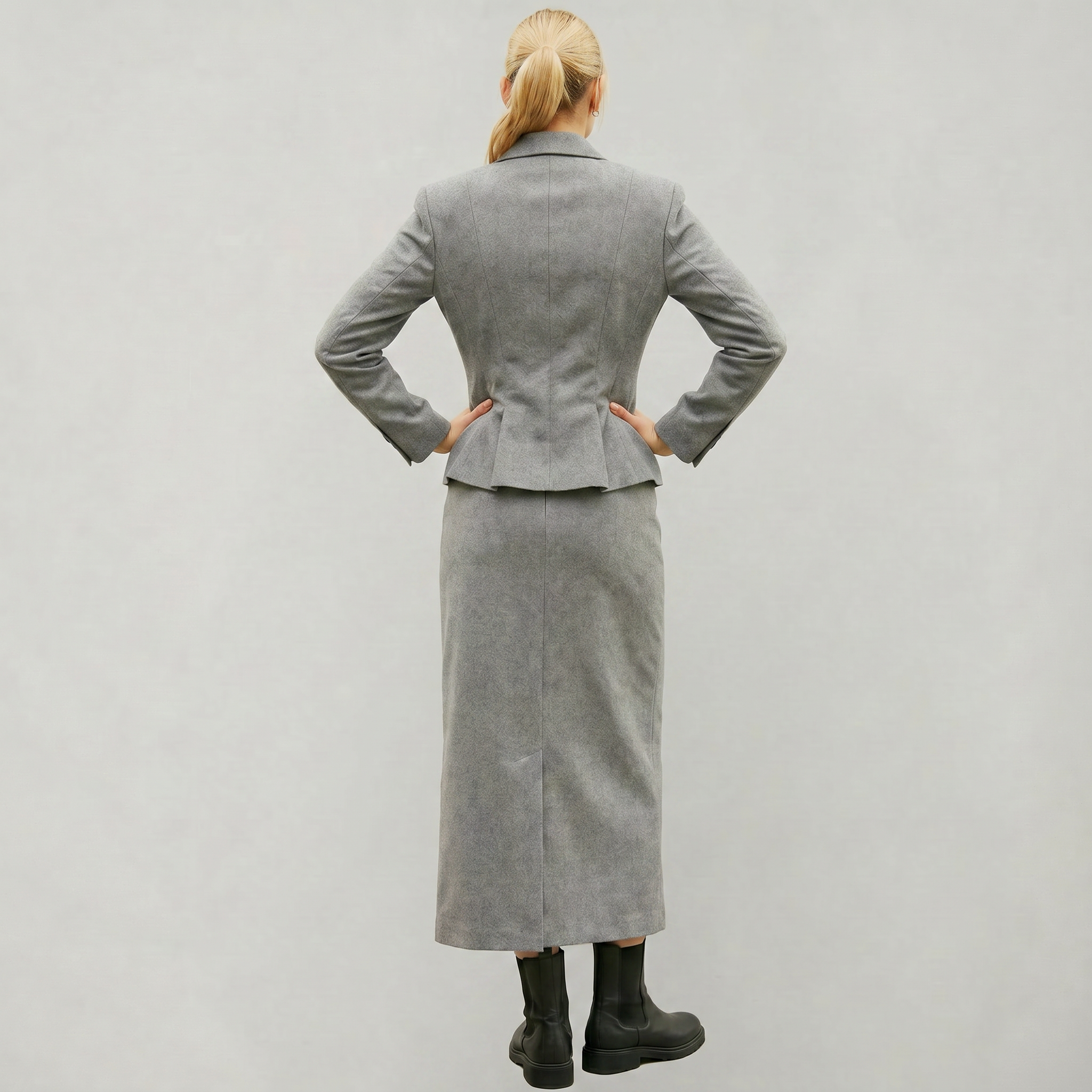 Women’s Tailored Blazer & Long Skirt Set - Elegant Slim Fit Two Piece Suit