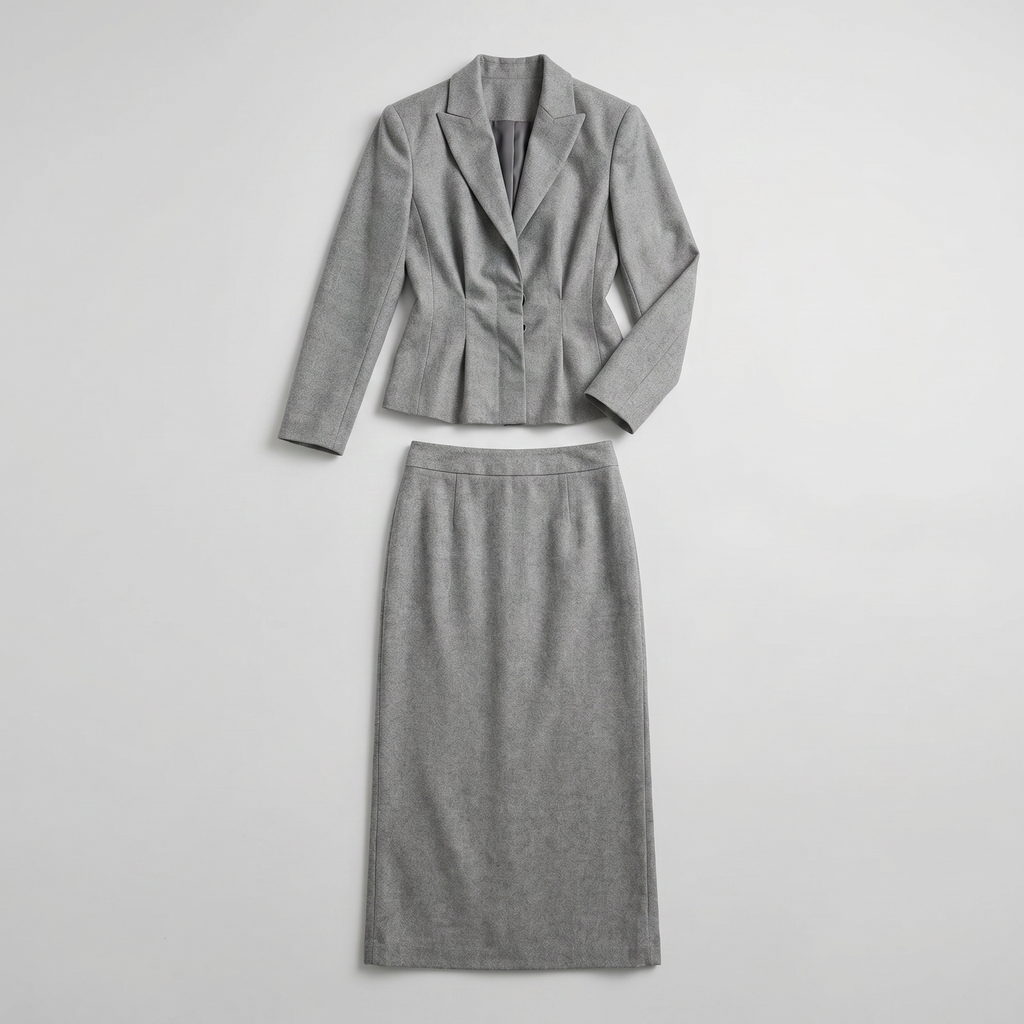 Women’s Tailored Blazer & Long Skirt Set - Elegant Slim Fit Two Piece Suit