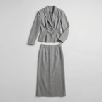 Women’s Tailored Blazer & Long Skirt Set - Elegant Slim Fit Two Piece Suit