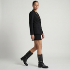 Women’s Buckle Strap Boots -  Block Heel Fit