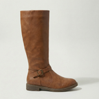 Women's Buckle Strap Leather Boots