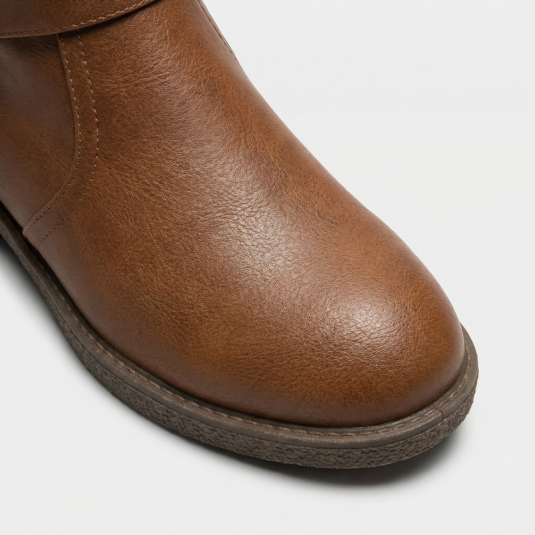 Women's Buckle Strap Leather Boots