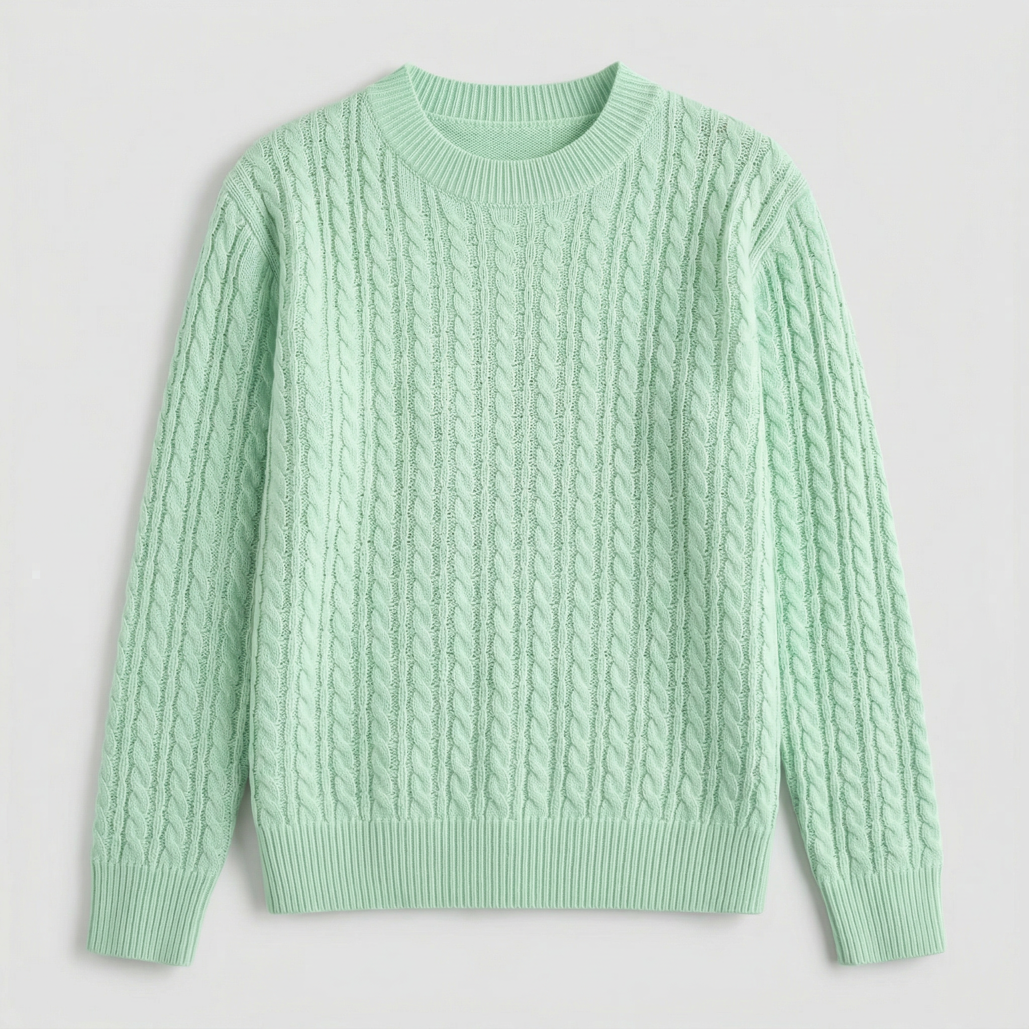 Women’s Knit Cable Sweater - Crewneck Regular Fit