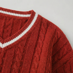 Women’s Cable Knit V-Neck Sweater