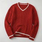 Women’s Cable Knit V-Neck Sweater