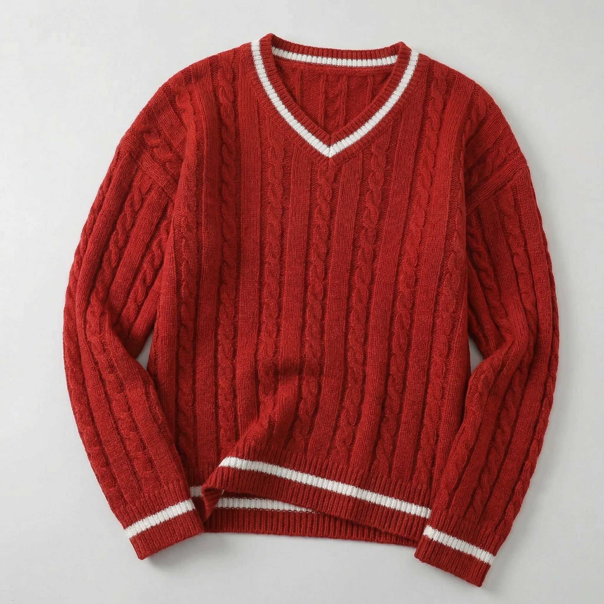 Women’s Cable Knit V-Neck Sweater