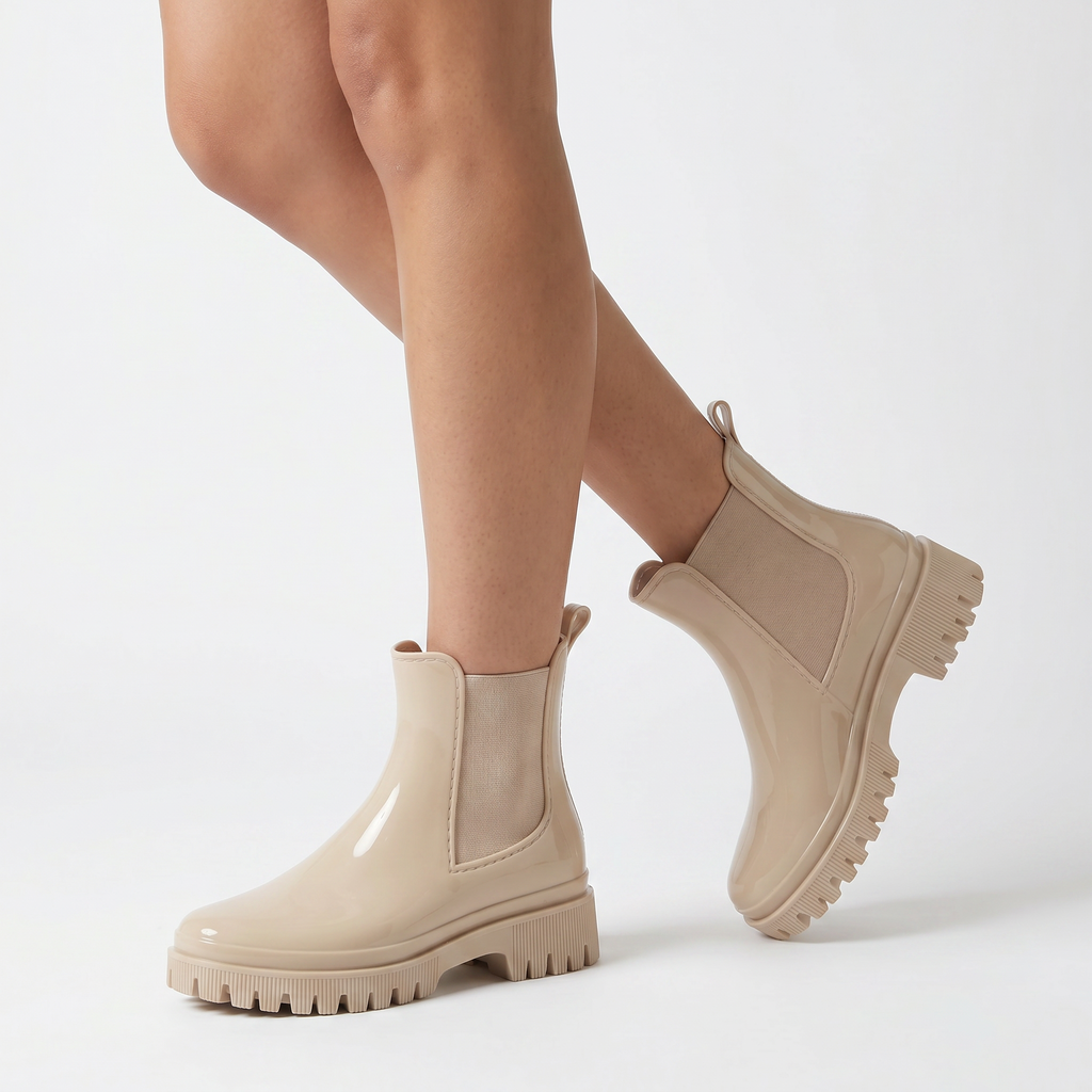 Women’s Chelsea Rain Boots - Waterproof Pull-On Ankle Fit