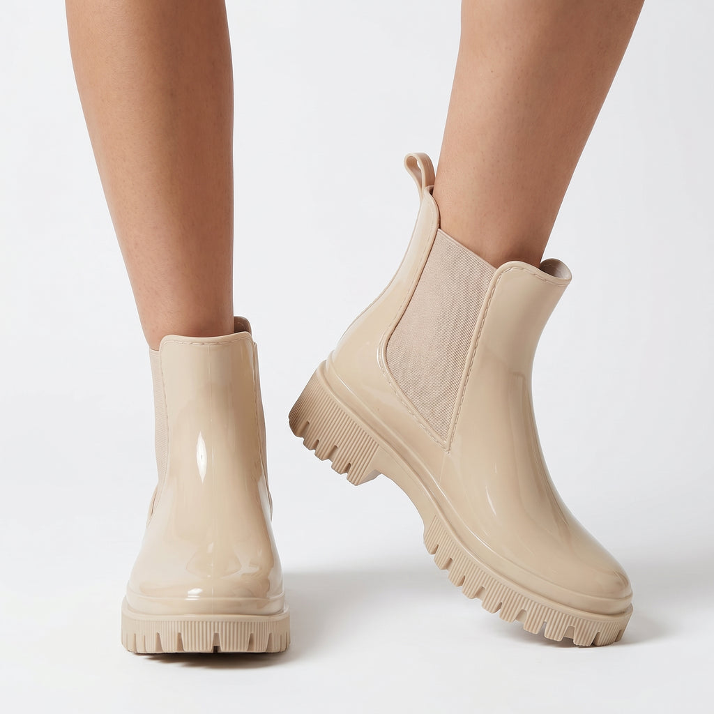 Women’s Chelsea Rain Boots - Waterproof Pull-On Ankle Fit