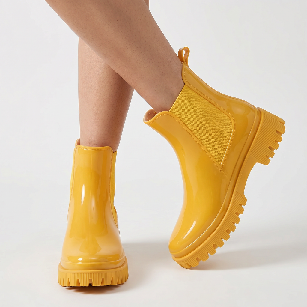 Women’s Chelsea Rain Boots - Waterproof Pull-On Ankle Fit
