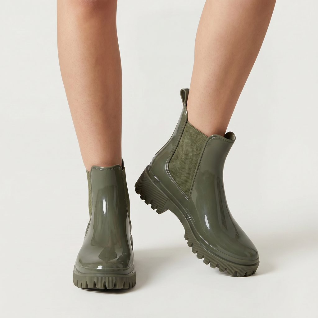 Women’s Chelsea Rain Boots - Waterproof Pull-On Ankle Fit