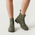 Women’s Chelsea Rain Boots - Waterproof Pull-On Ankle Fit