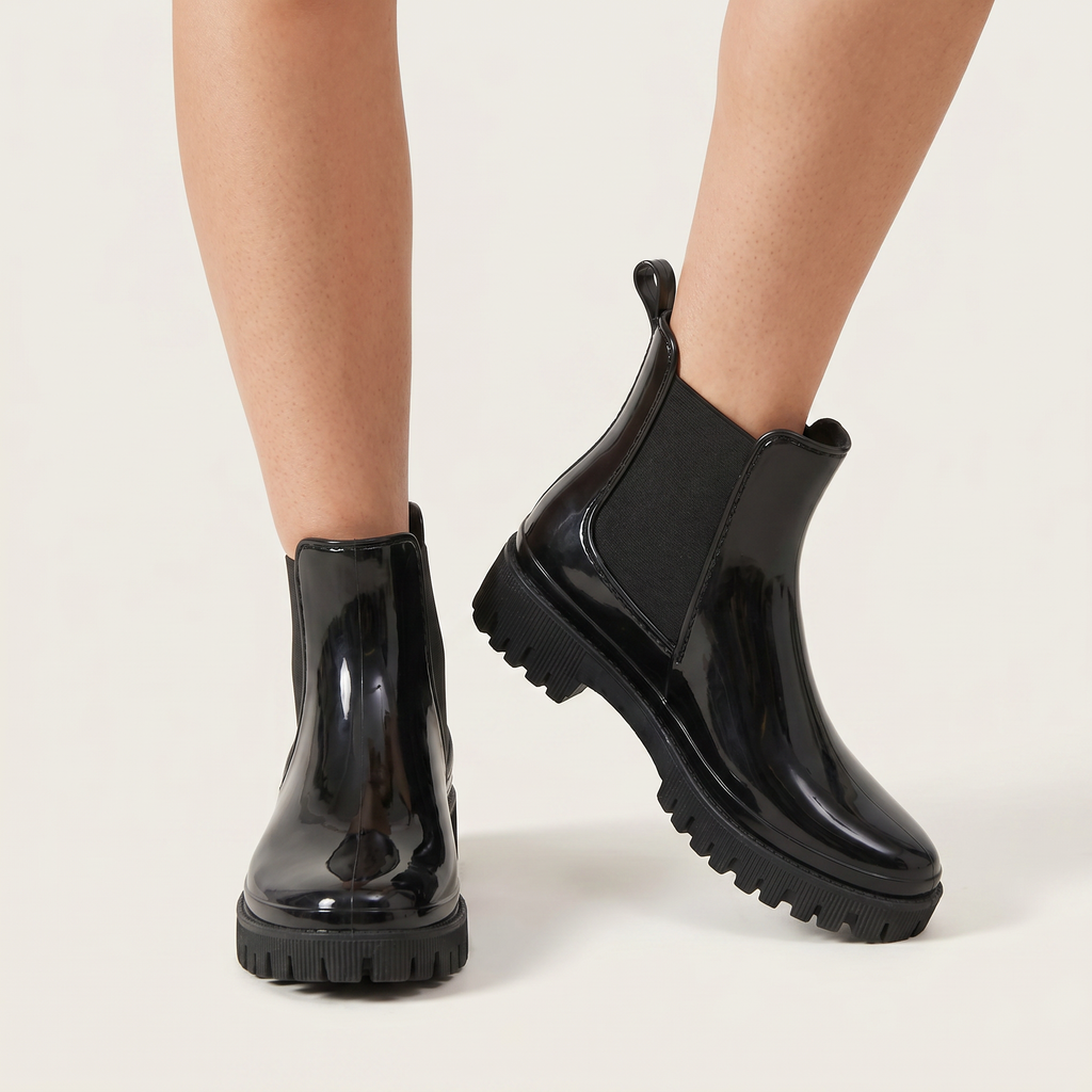 Women’s Chelsea Rain Boots - Waterproof Pull-On Ankle Fit