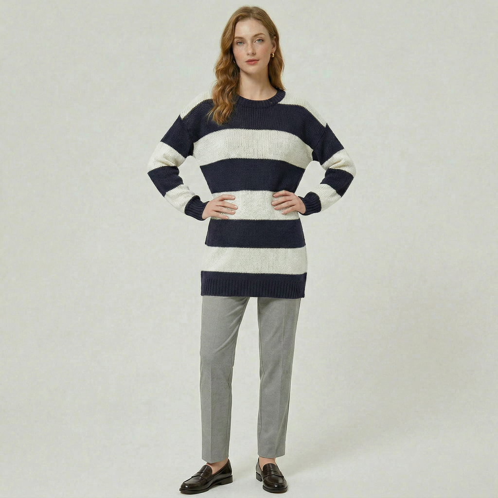 Women’s Knit Chunky Cardigan - Crewneck Relaxed Fit