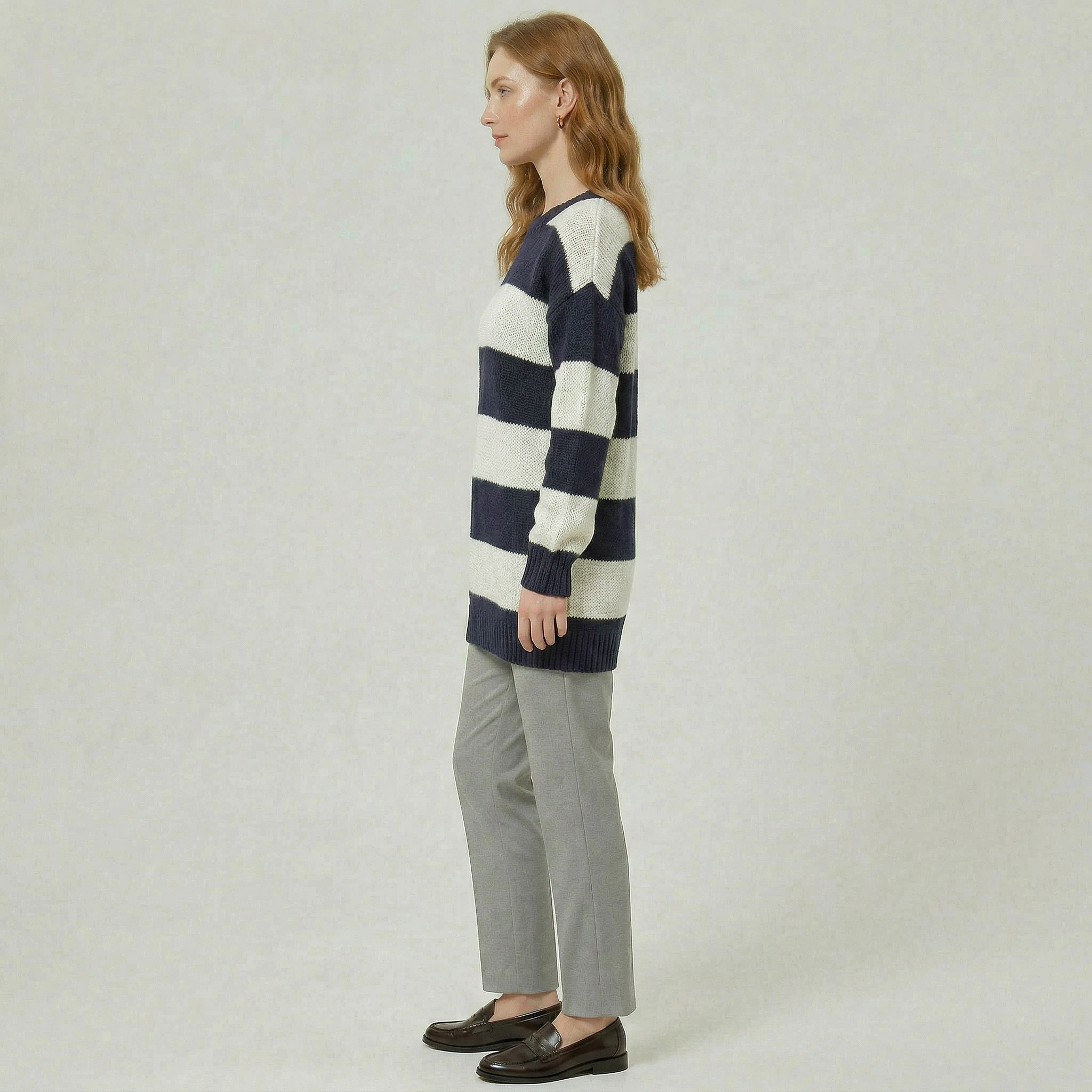 Women’s Knit Chunky Cardigan - Crewneck Relaxed Fit