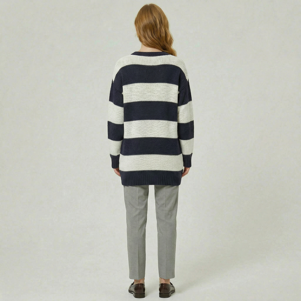 Women’s Knit Chunky Cardigan - Crewneck Relaxed Fit