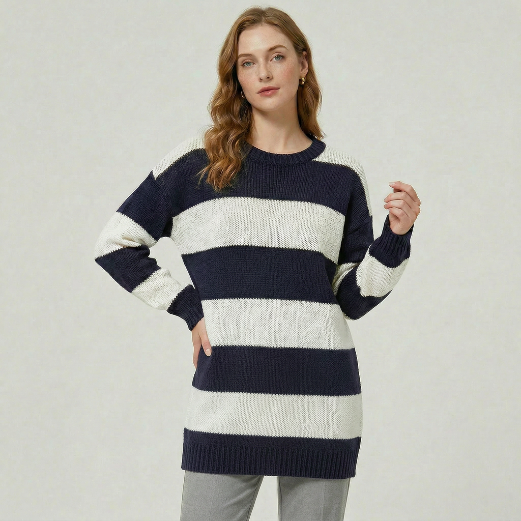 Women’s Knit Chunky Cardigan - Crewneck Relaxed Fit
