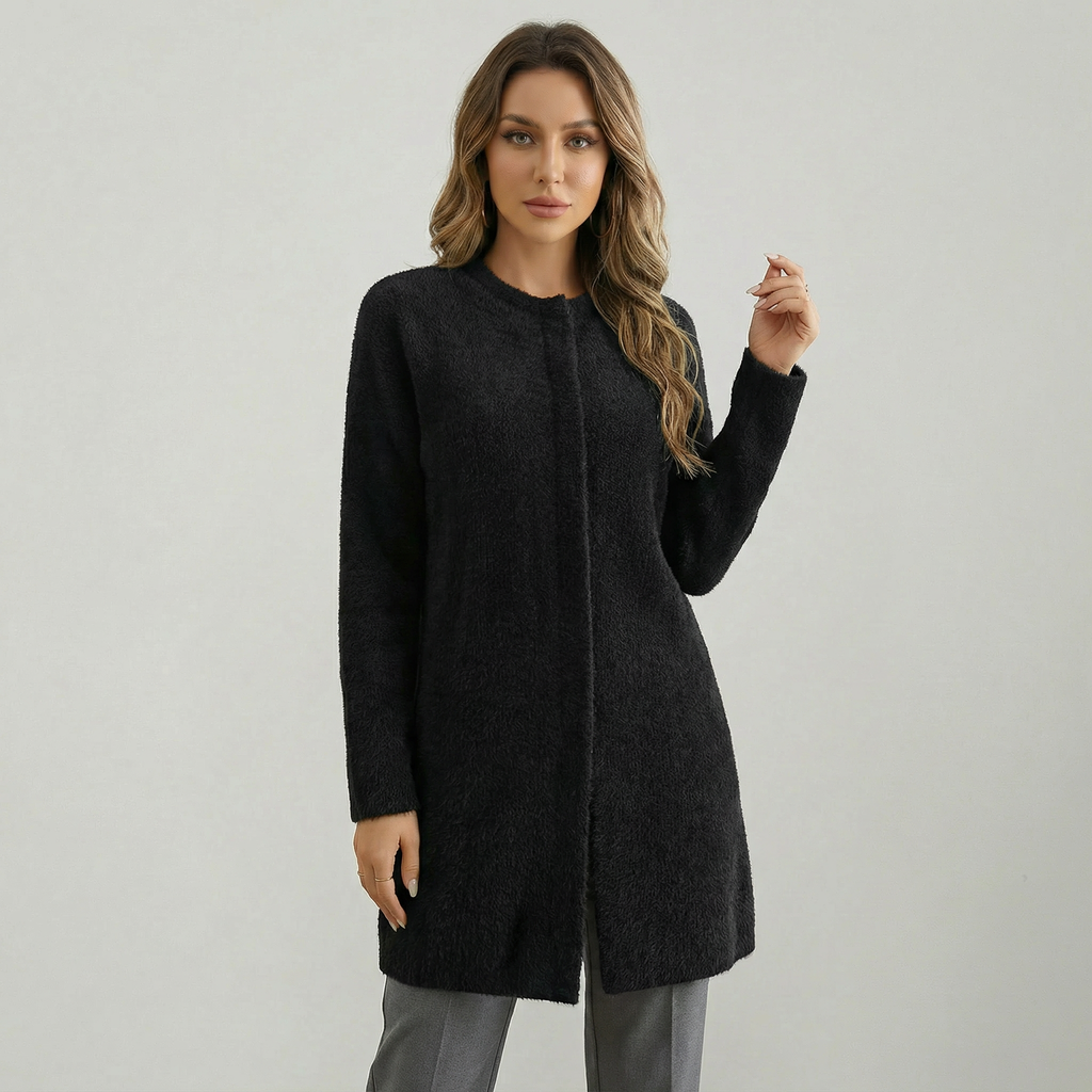 Women's Collarless Cardigan Sweater