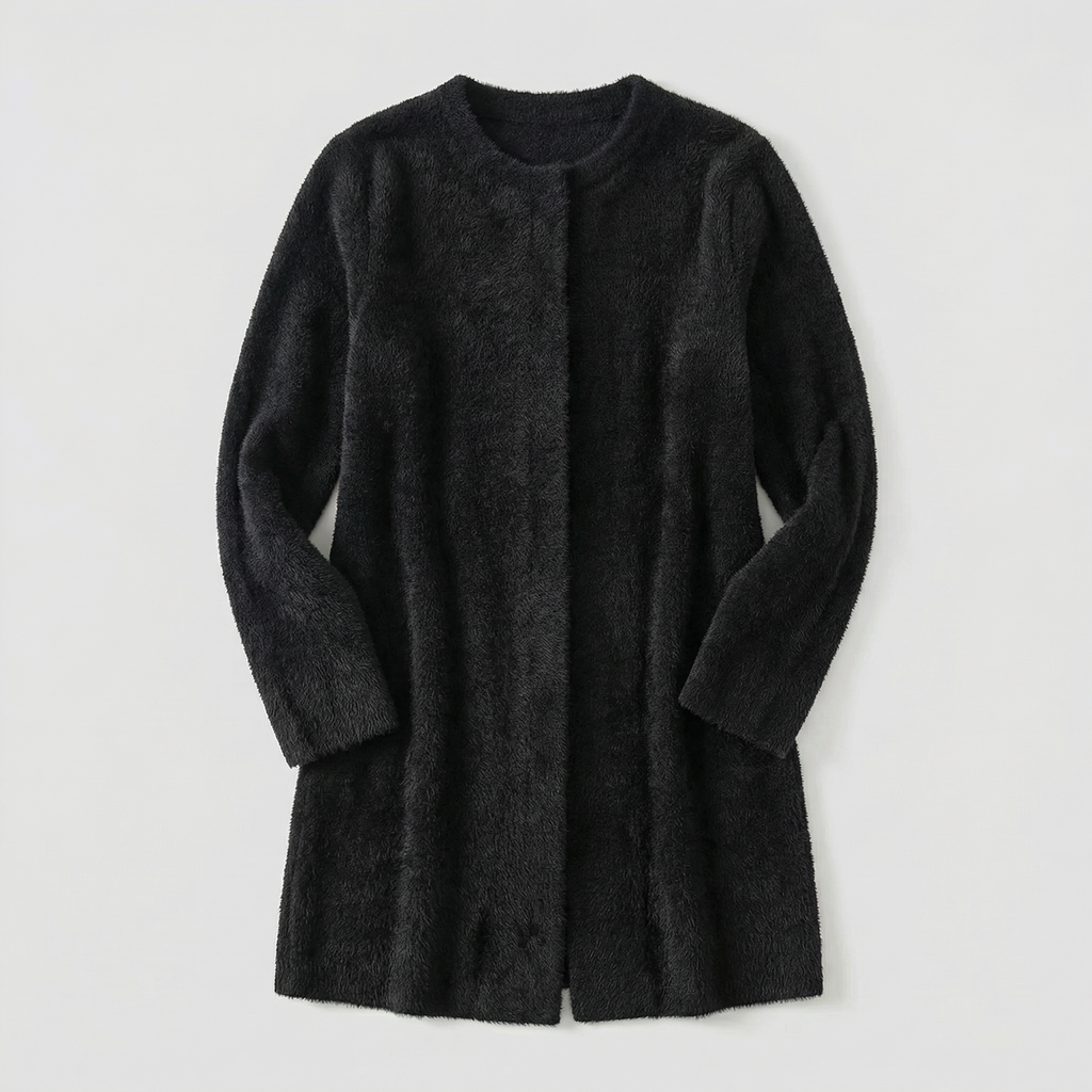 Women's Collarless Cardigan Sweater