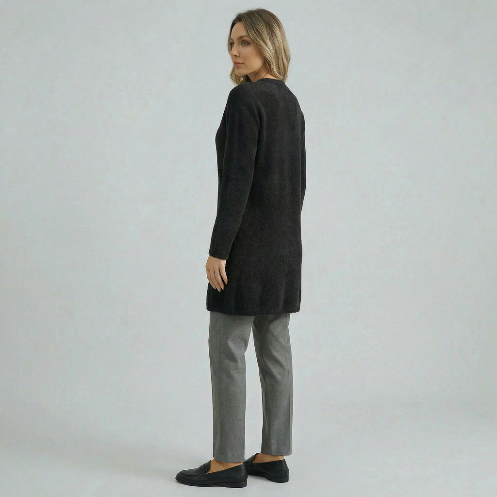 Women's Collarless Cardigan Sweater
