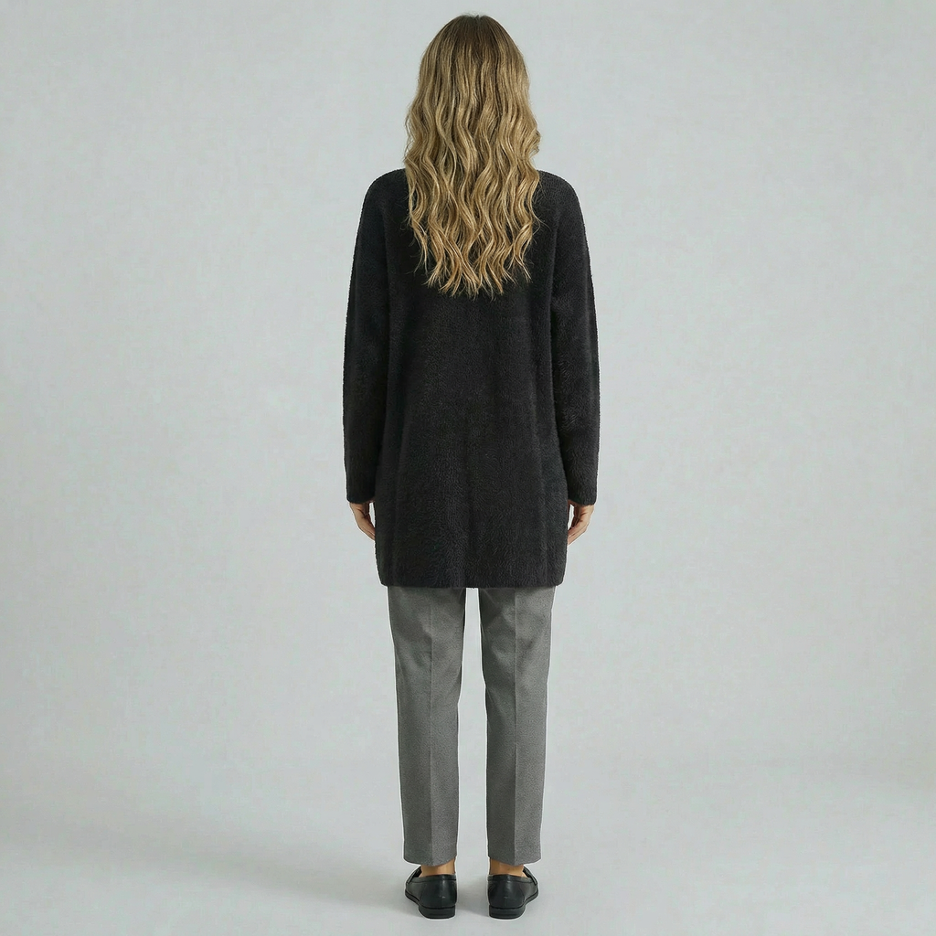 Women's Collarless Cardigan Sweater