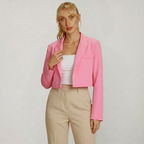Women’s Cropped Blazer Jacket - Tailored Short Fit Smart Blazer