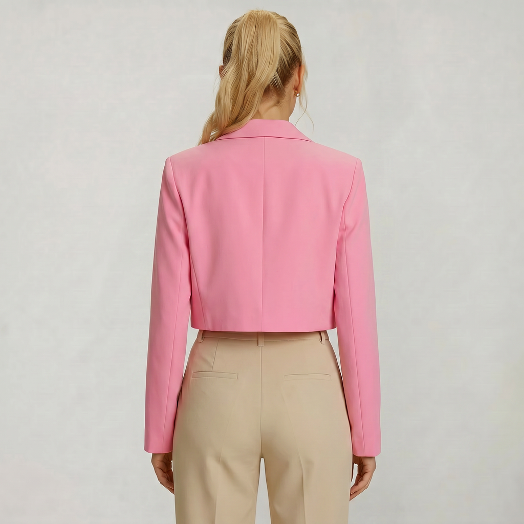 Women’s Cropped Blazer Jacket - Tailored Short Fit Smart Blazer