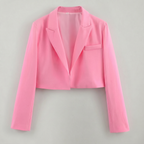 Women’s Cropped Blazer Jacket - Tailored Short Fit Smart Blazer