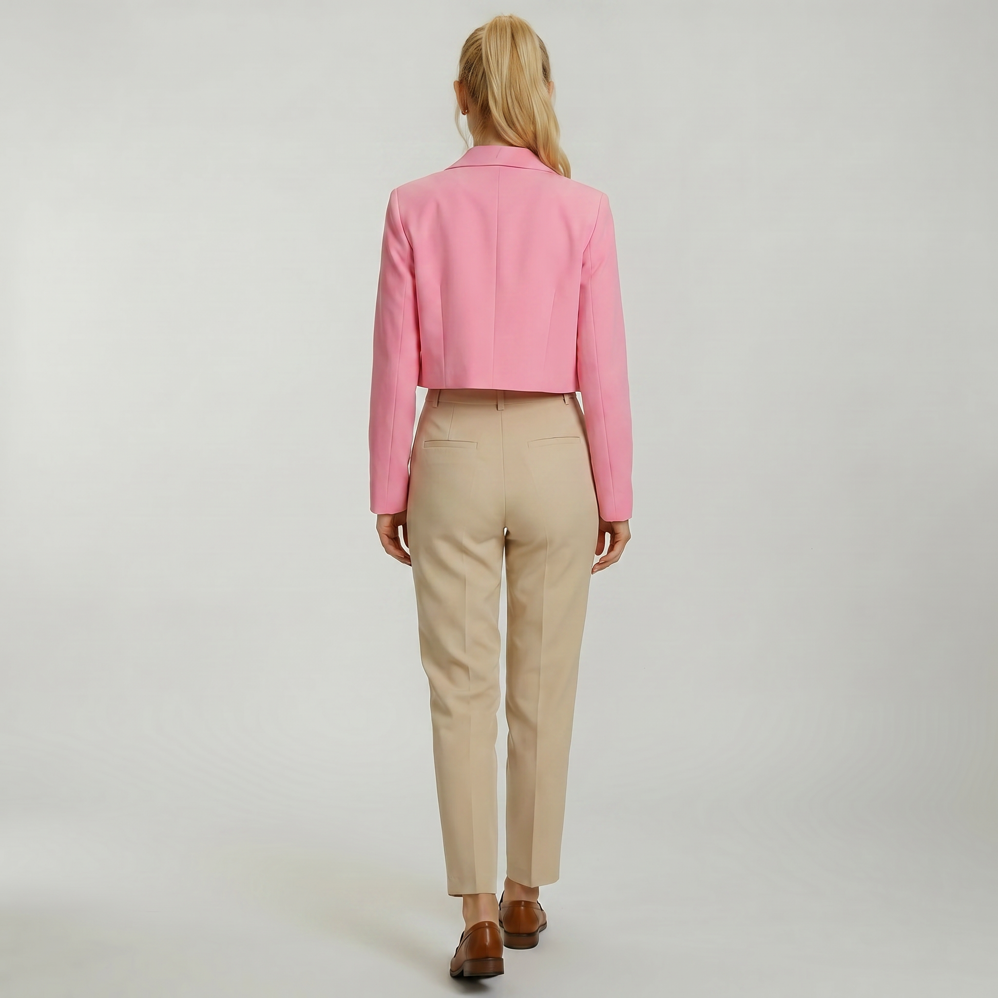 Women’s Cropped Blazer Jacket - Tailored Short Fit Smart Blazer