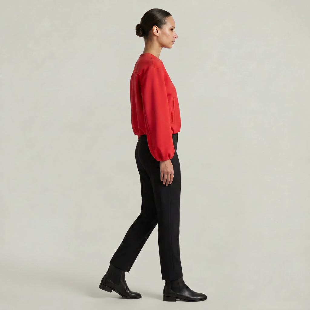Women’s Cropped Bomber Jacket - Zip Front Soft Fit