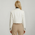 Women’s Cropped Blazer - Single Button Short Tailored Jacket