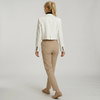 Women’s Cropped Blazer - Single Button Short Tailored Jacket