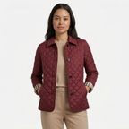 Women's Diamond Quilted Jacket  - Button Down Lightweight Padded Coat