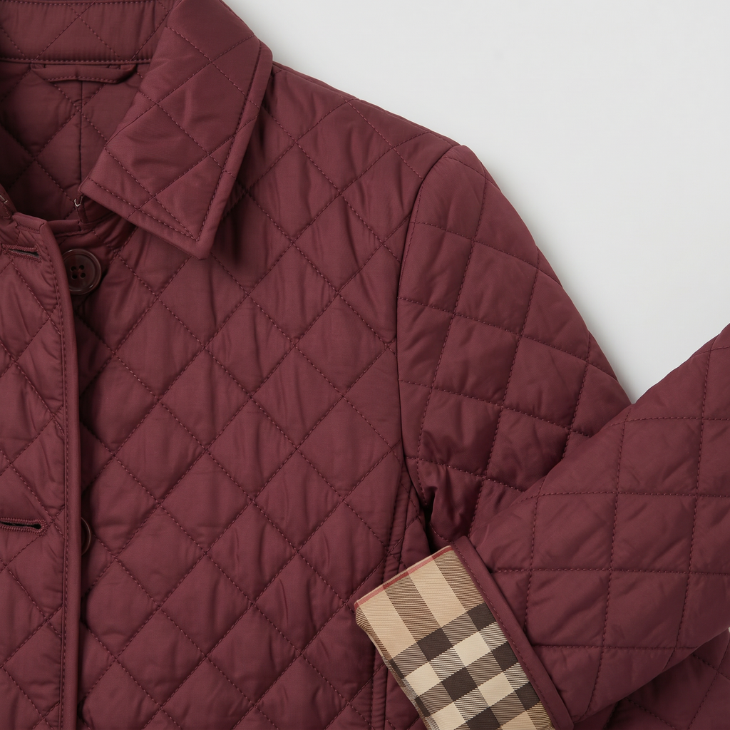 Women's Diamond Quilted Jacket  - Button Down Lightweight Padded Coat