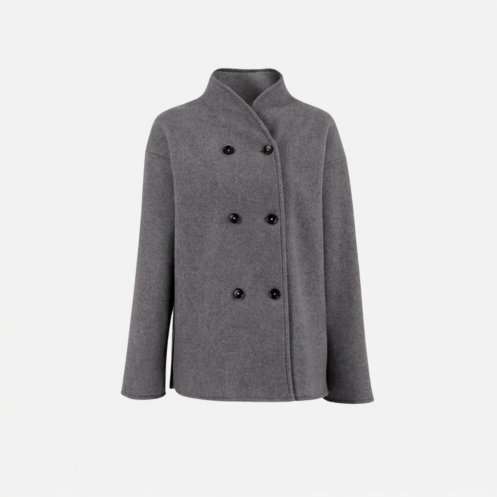Women's - Double-Breasted Short Coat