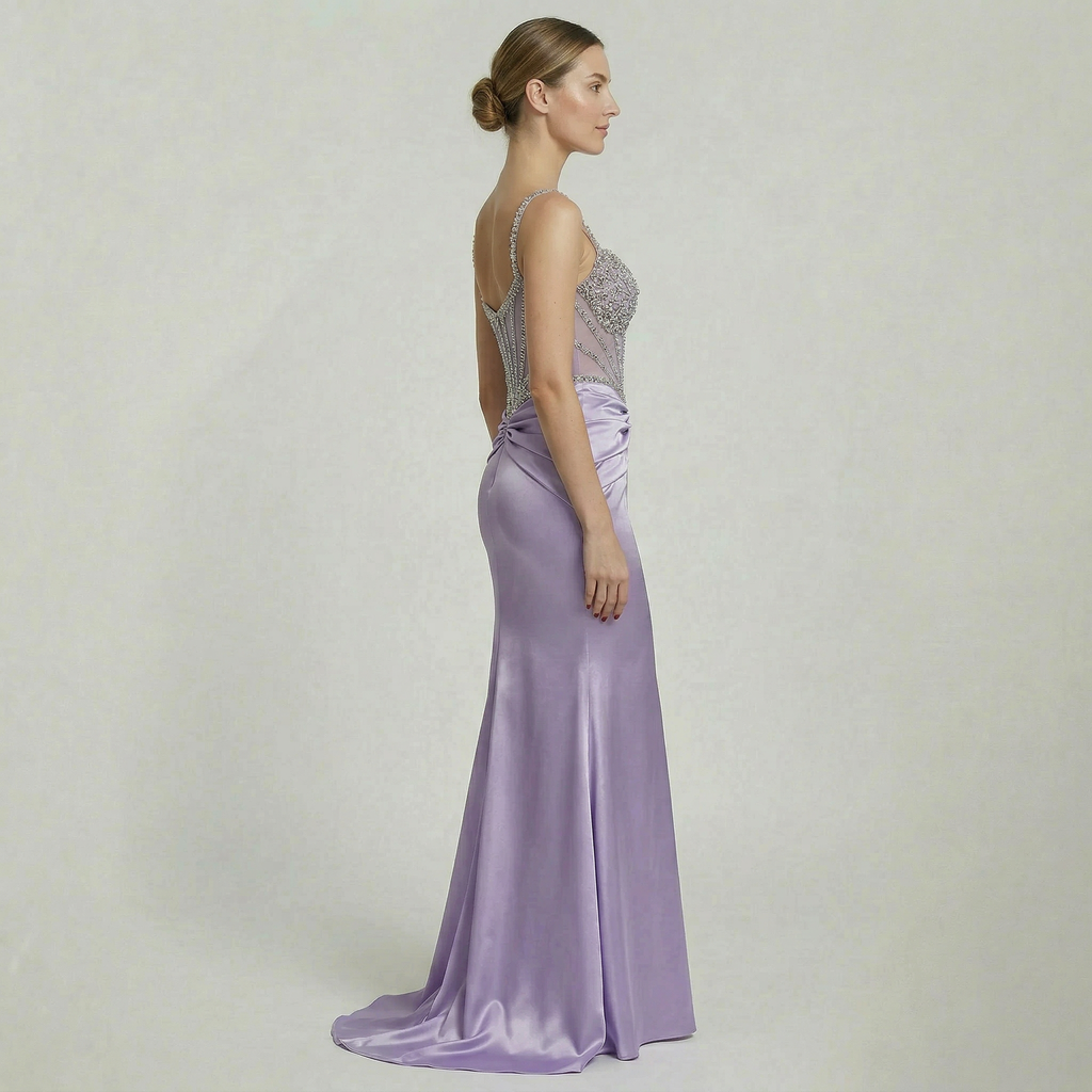 Women’s Embellished Corset Ruched Dress