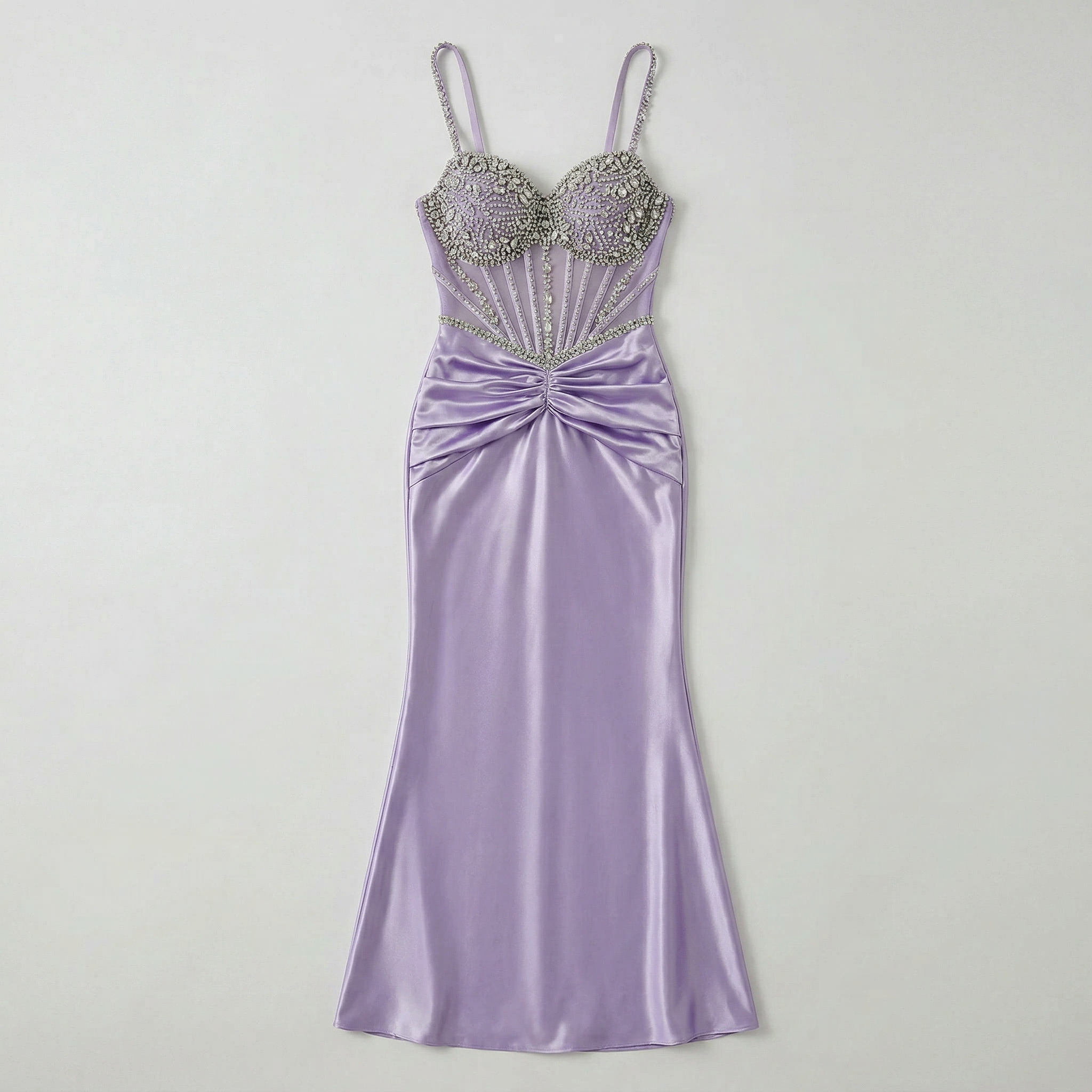 Women’s Embellished Corset Ruched Dress