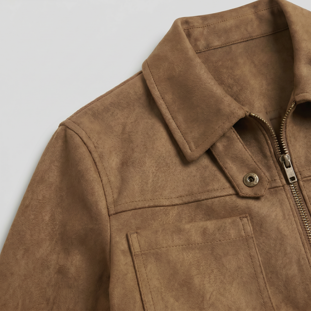 Women’s Suede Jacket - Zip Front Short Fit