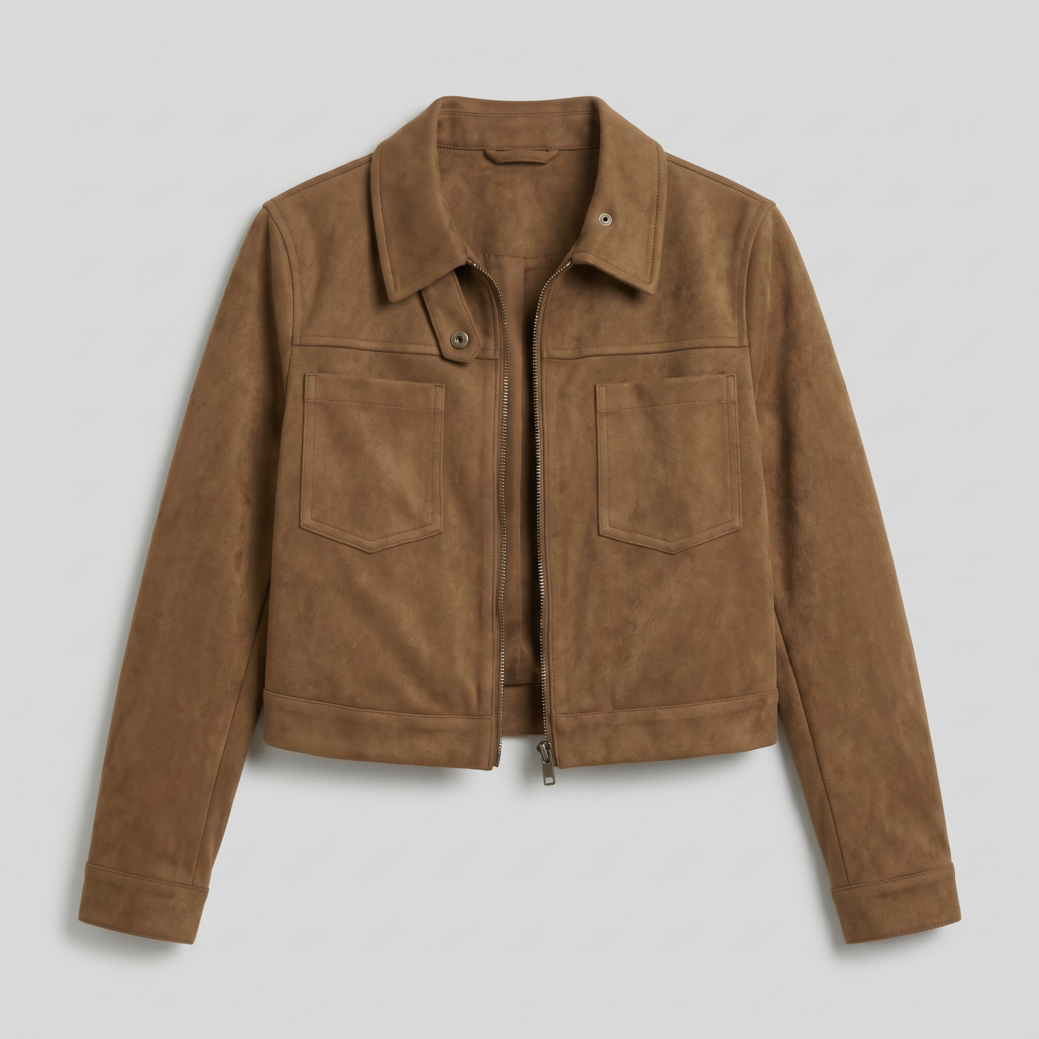 Women’s Suede Jacket - Zip Front Short Fit
