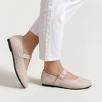 Women’s Casual Flat Shoes - Buckle Strap Comfort Fit
