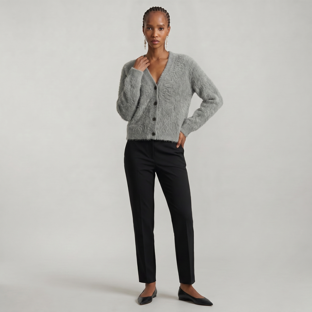 Women’s Fleece Cardigan - Soft Knit Button-Up Relaxed Fit