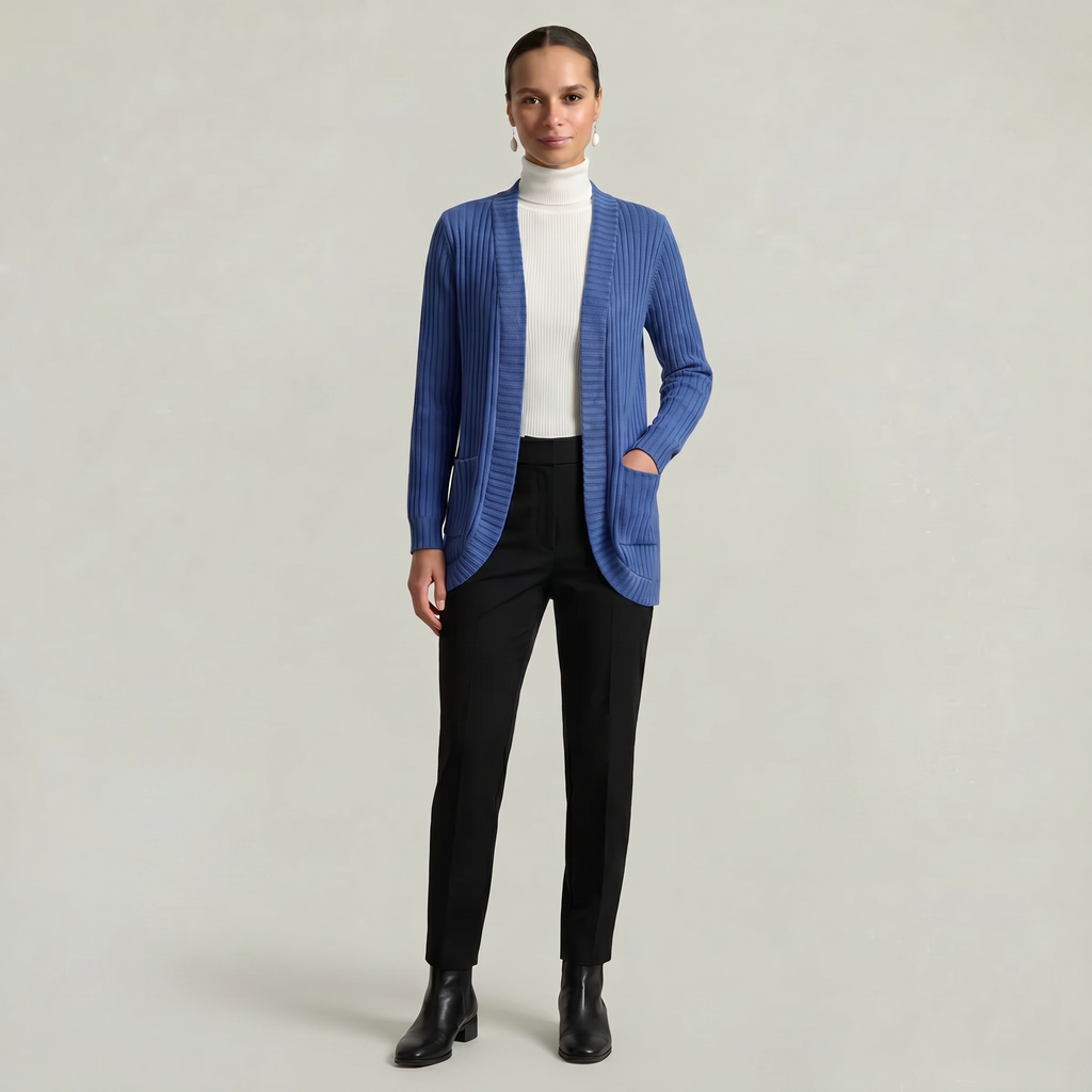 Women’s Front Open Cardigan - Long Sleeve Loose Fit