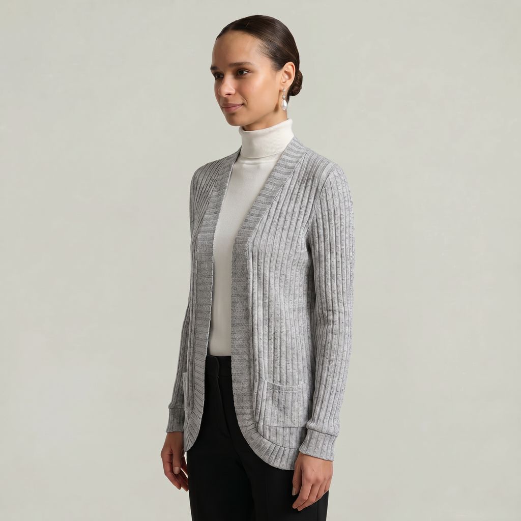 Women’s Front Open Cardigan - Long Sleeve Loose Fit