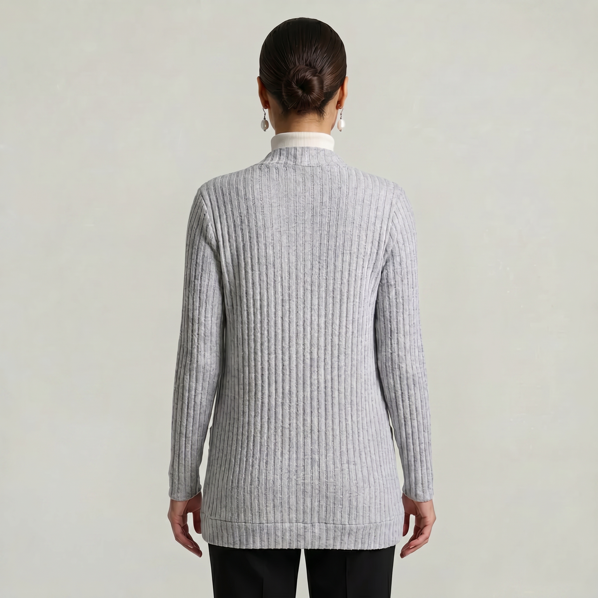 Women’s Front Open Cardigan - Long Sleeve Loose Fit