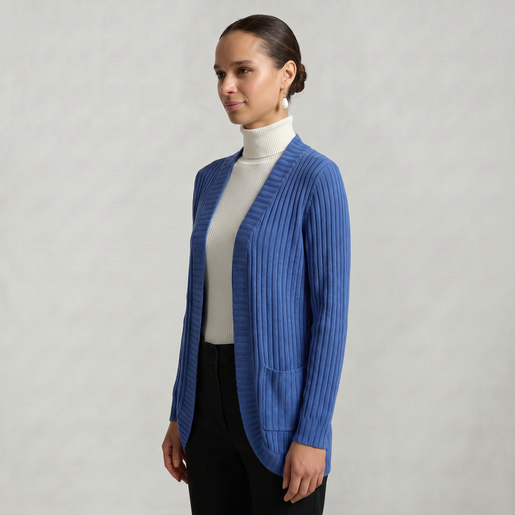 Women’s Front Open Cardigan - Long Sleeve Loose Fit